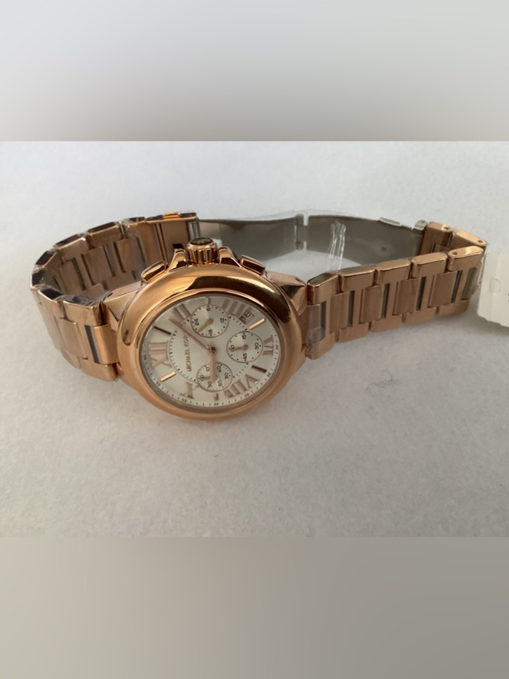 Michael Kors Camille Chronograph Rose Gold-Tone Stainless Steel Bracelet Watch - Picture 7 of 13